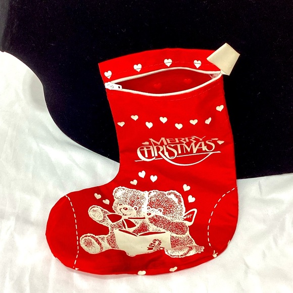 Vintage Horizon Designs Christmas Stocking 80’s Pouch With Zipper Holiday Bears - Picture 6 of 9